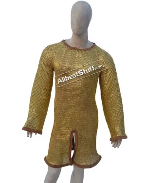 Solid Brass Chainmail Hauberk Chest 44 Long Length